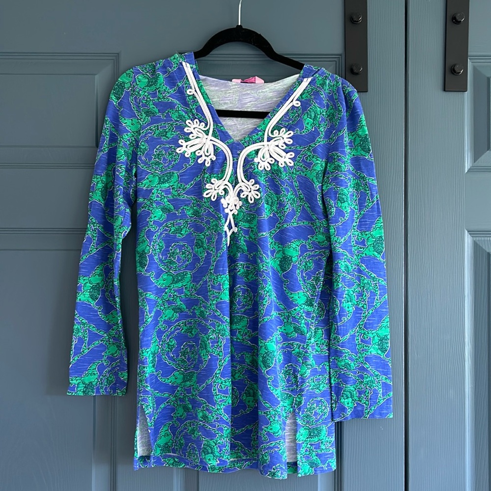 Embroidered Lilly Pulitzer Hooded Beach CoverUp